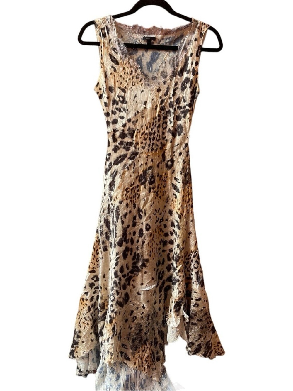 Komarov crinkle  leopard print maxi dress